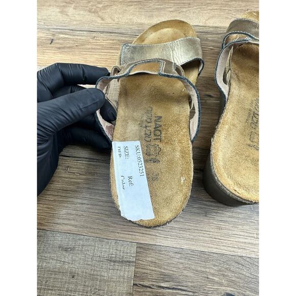 NAOT Bronze Leather Slide Comfort Sandals Size 38/ 7 - Picture 2 of 10